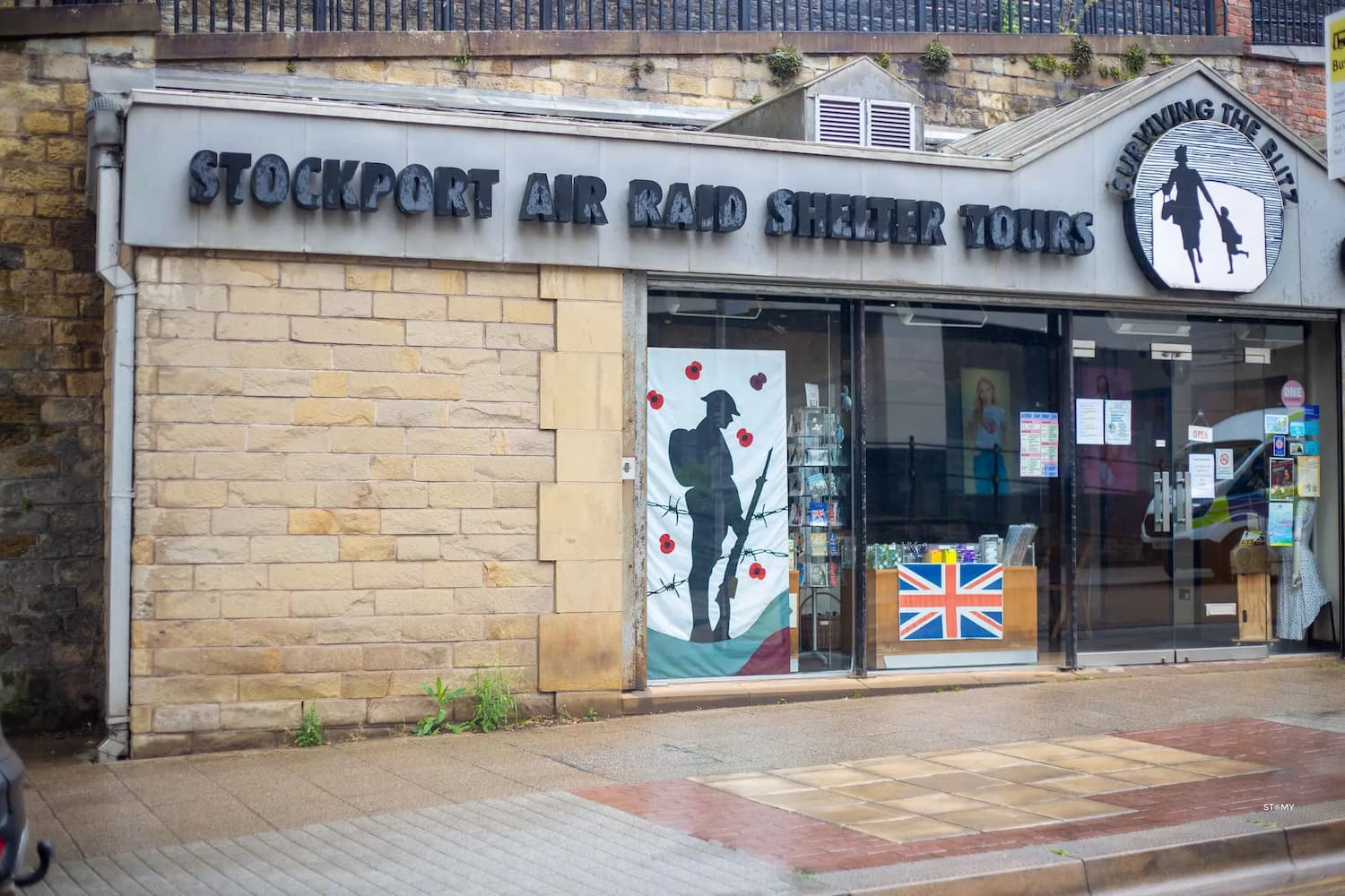 the exterior of the Air Raid Shelters in Stockport